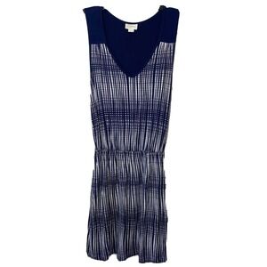 Anthropologie Deletta Janie Sleeveless Mini Tank Dress Navy Blue M Geometric